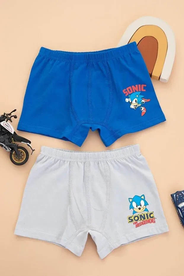 Детские боксеры для мальчиков с принтом Sonic 2 шт Ugly Duck, Çok Renkli