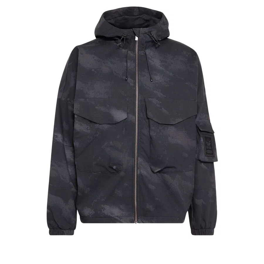 Куртка ADIDAS ORIGINALS Between-Season Jacket 'Camo' черного цвета