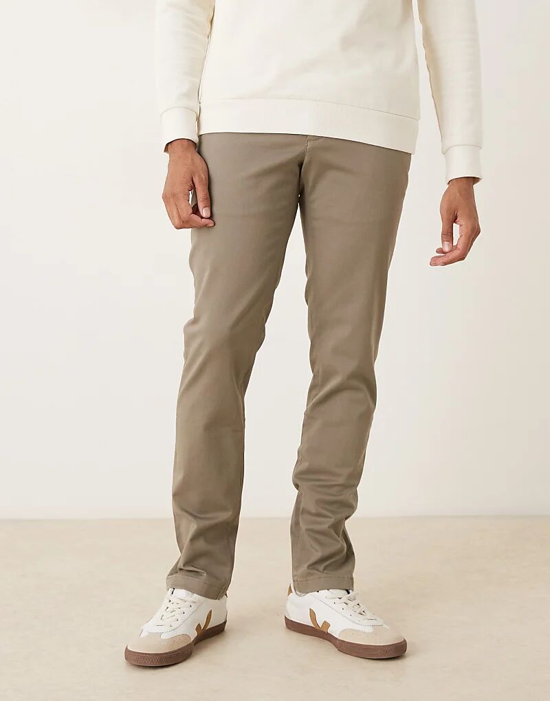 

Узкие брюки из хлопка Mango серого цвета