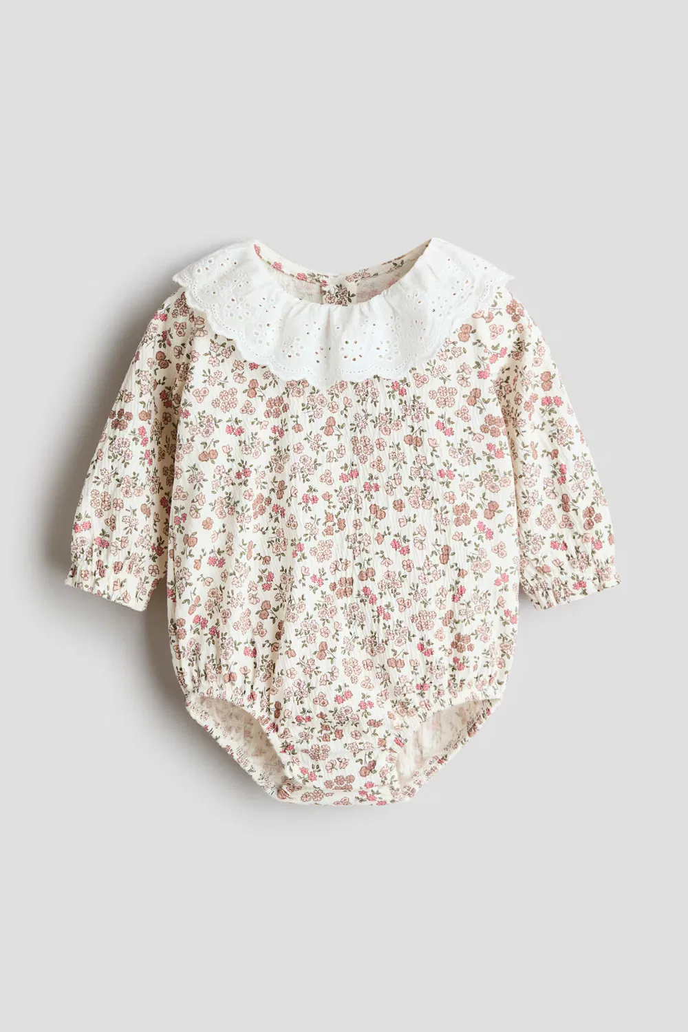 Комбинезон с оборкой H&M, Cremefarben/Geblümt