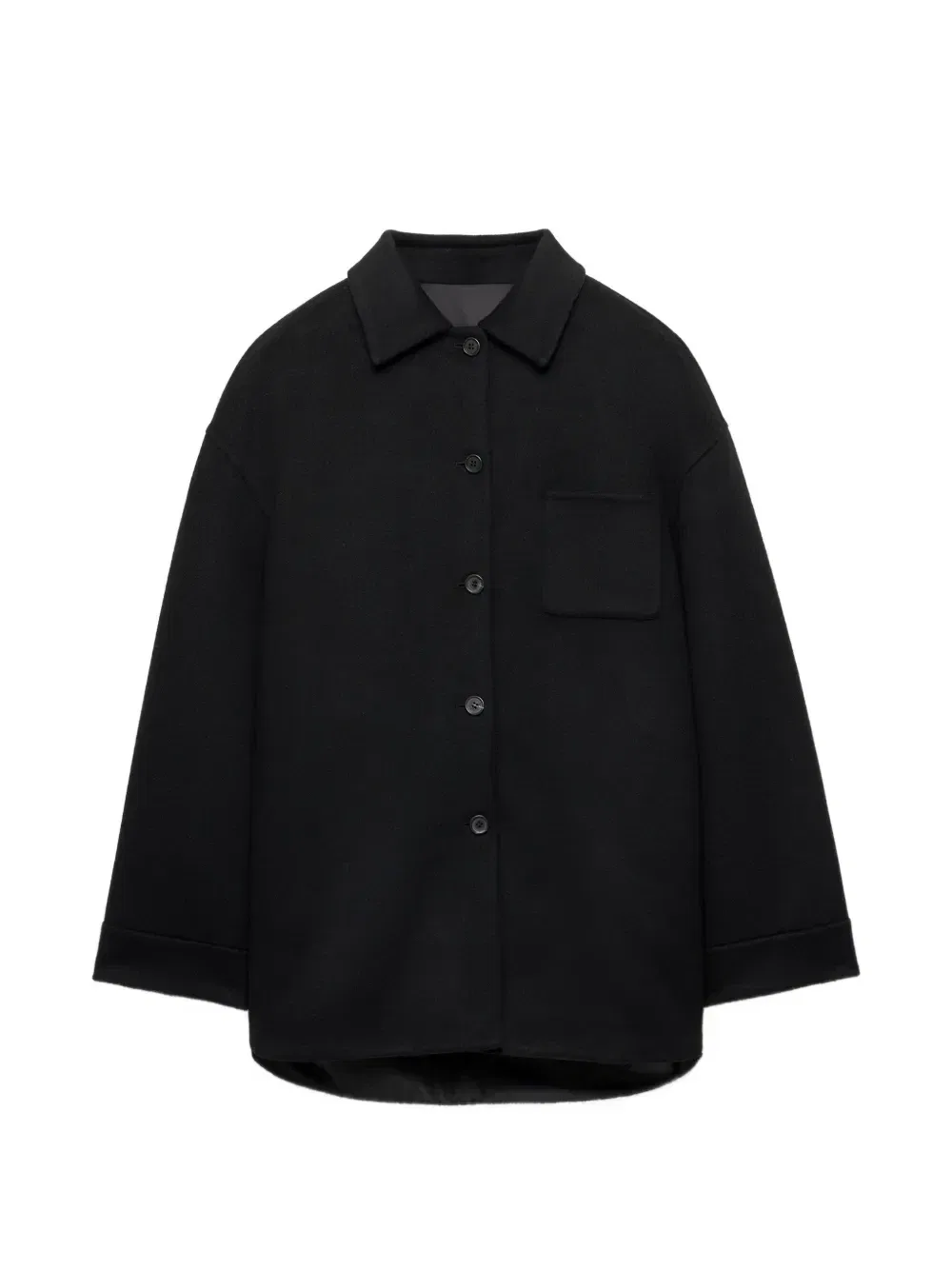Двусторонняя куртка-кабан из двойной кашмировой шерсти и Re-Nylon Prada, черный