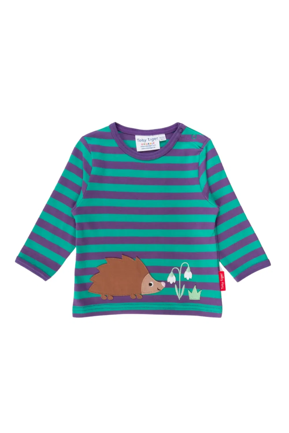 Детская футболка с длинным рукавом с аппликацией Hedgehog Toby Tiger, Multi — фото 2