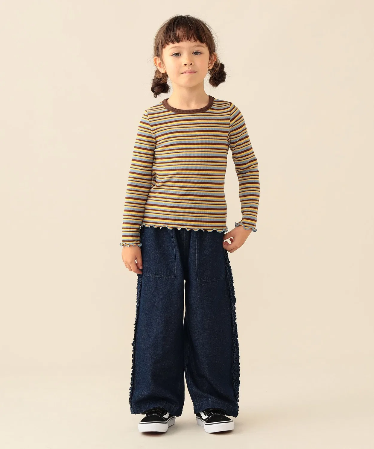 Детские брюки с боковыми воланами Indigo Blue BEAMS mini