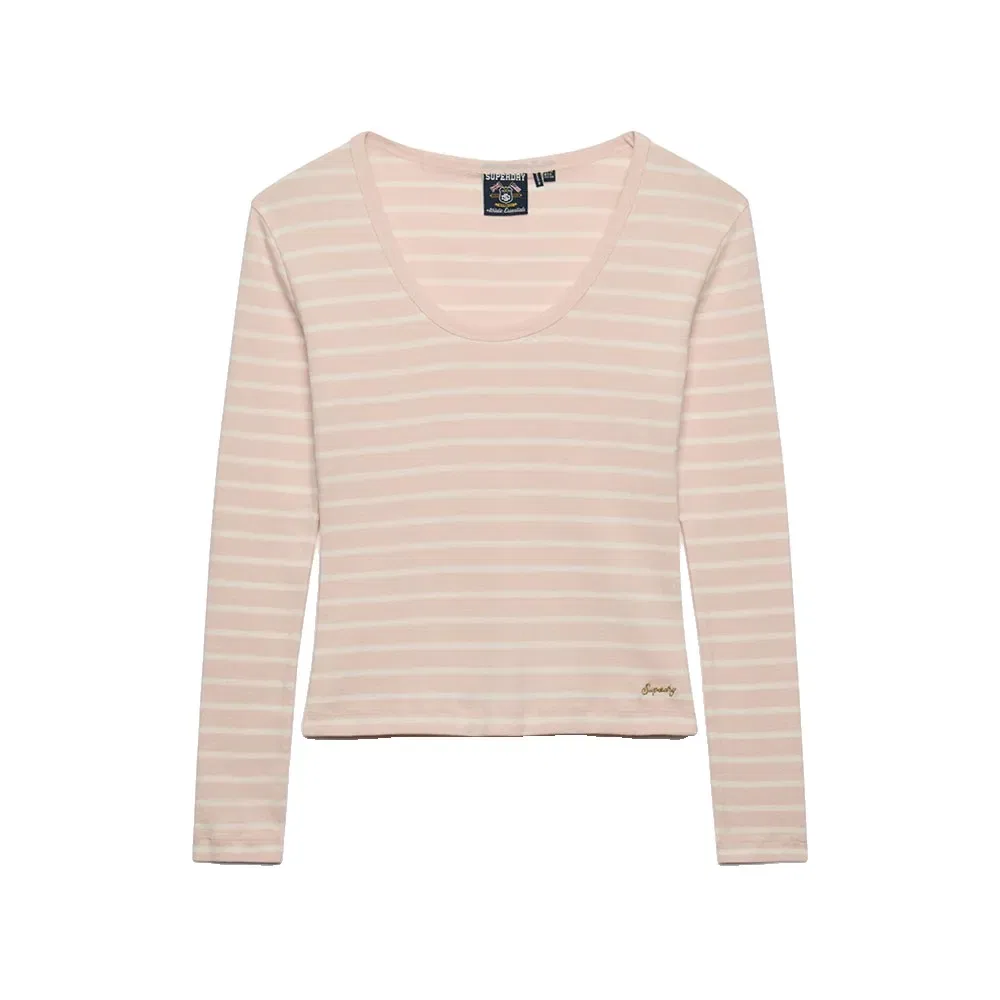 Женская футболка с длинным рукавом Athletic Essentials Striped Superdry, Pink — фото 3