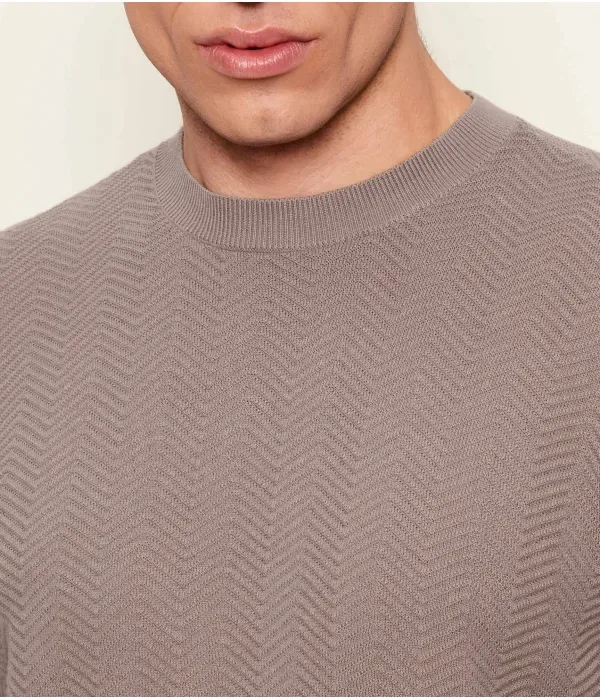 Свитер regular fit Emporio Armani, бежевый — фото 4