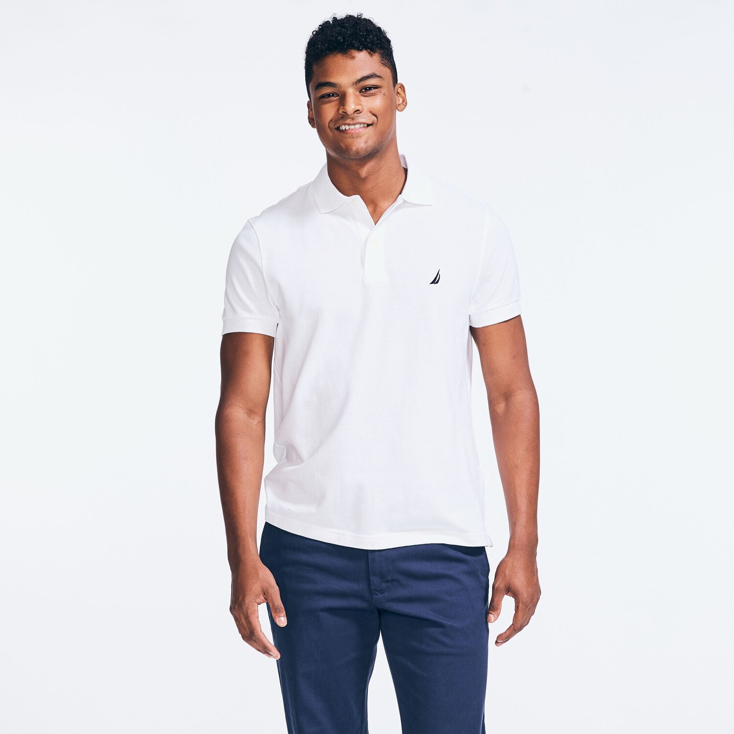 

Мужская футболка-поло узкого кроя Nautica, цвет Bright White
