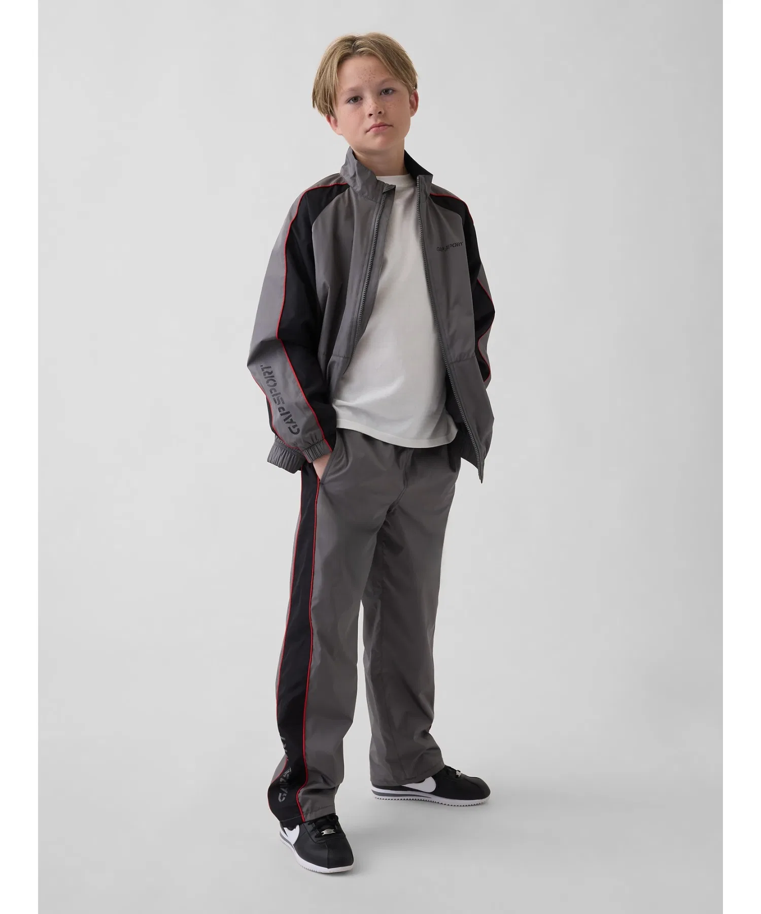 Детские брюки GAP Relaxed Fit с цветными блоками тёмно-синие — фото 3