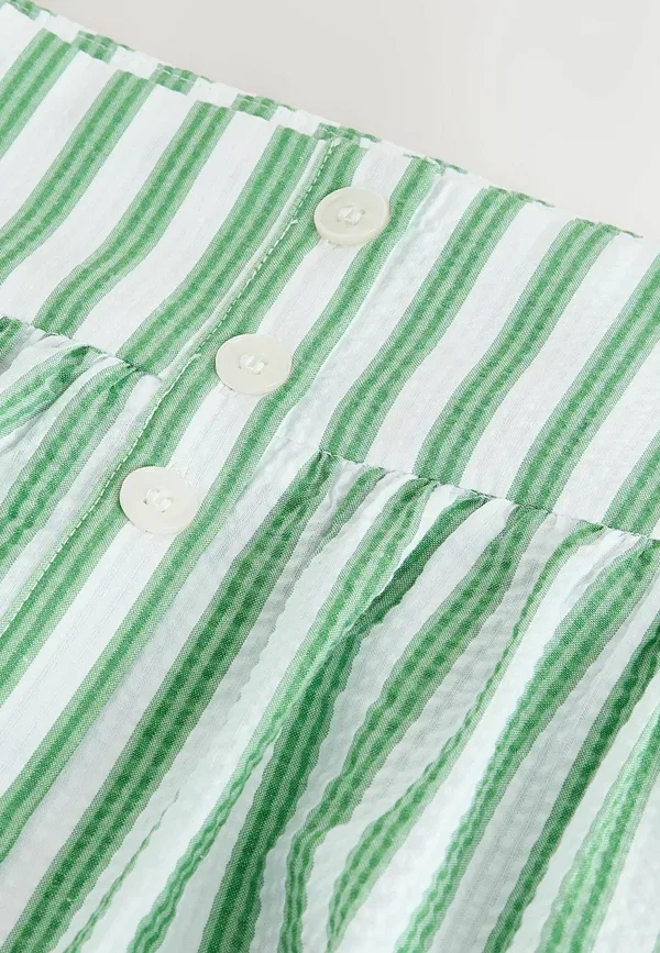Юбка макси Regular fit button down, Next, зелено-белая полоска — фото 3