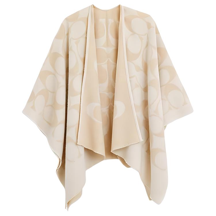 

COACH Шарф Sheep Wool Polyamide Shawls Women's Chalk White