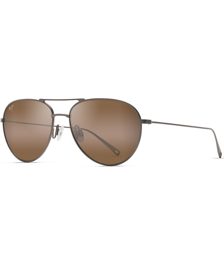 

Поляризованные солнцезащитные очки-авиаторы унисекс Maui Jim Walaka 57 мм, коричневый