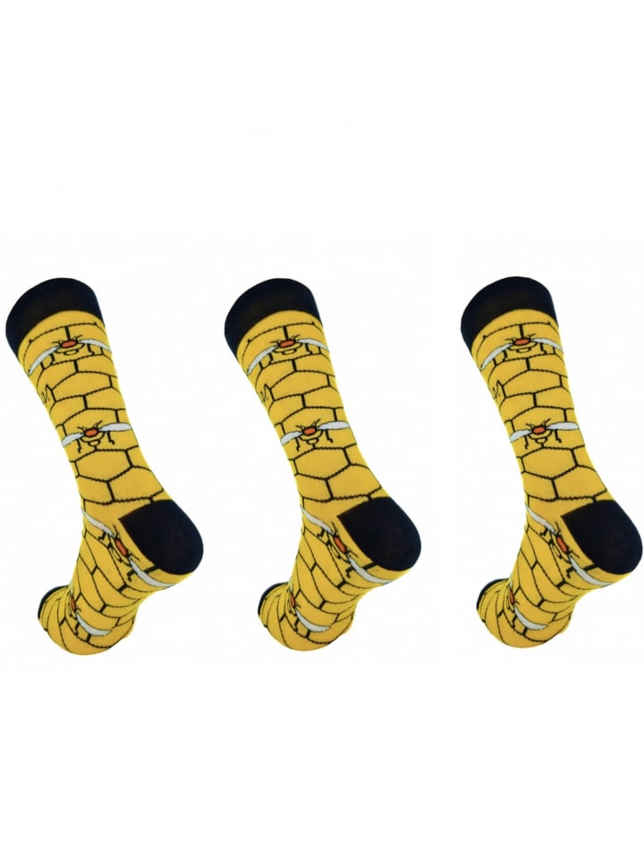 

Носки COFI 1453 Socken für Männer mit Bienenmuster aus Baumwollmischung, желтый