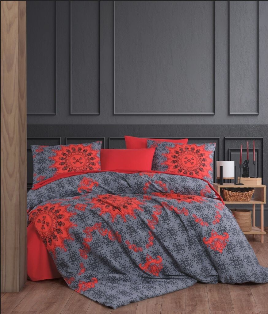 

L'Essentiel Linge de Maison, Saltanat - Красный, комплект двойных пододеяльников, красный, 50 % ХЛОПОК / 50 % ПОЛИЭСТЕР, 200 x 220 см