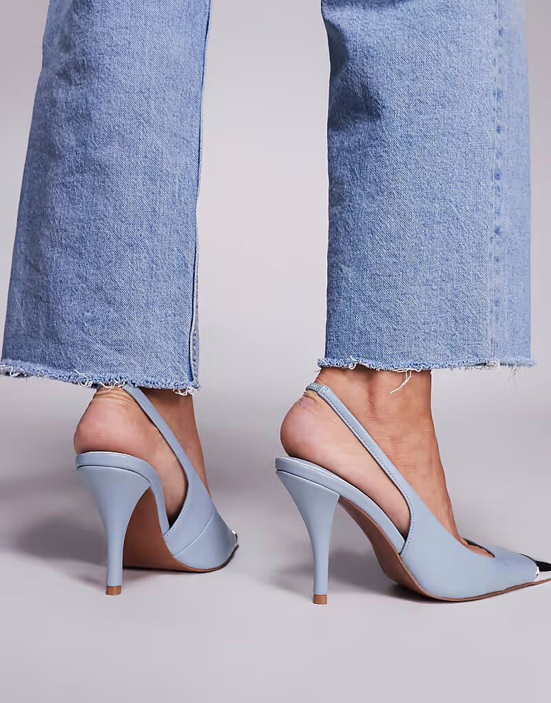 Туфли ASOS DESIGN Proud с открытым носком и открытой пяткой бледно-голубого цвета — фото 3