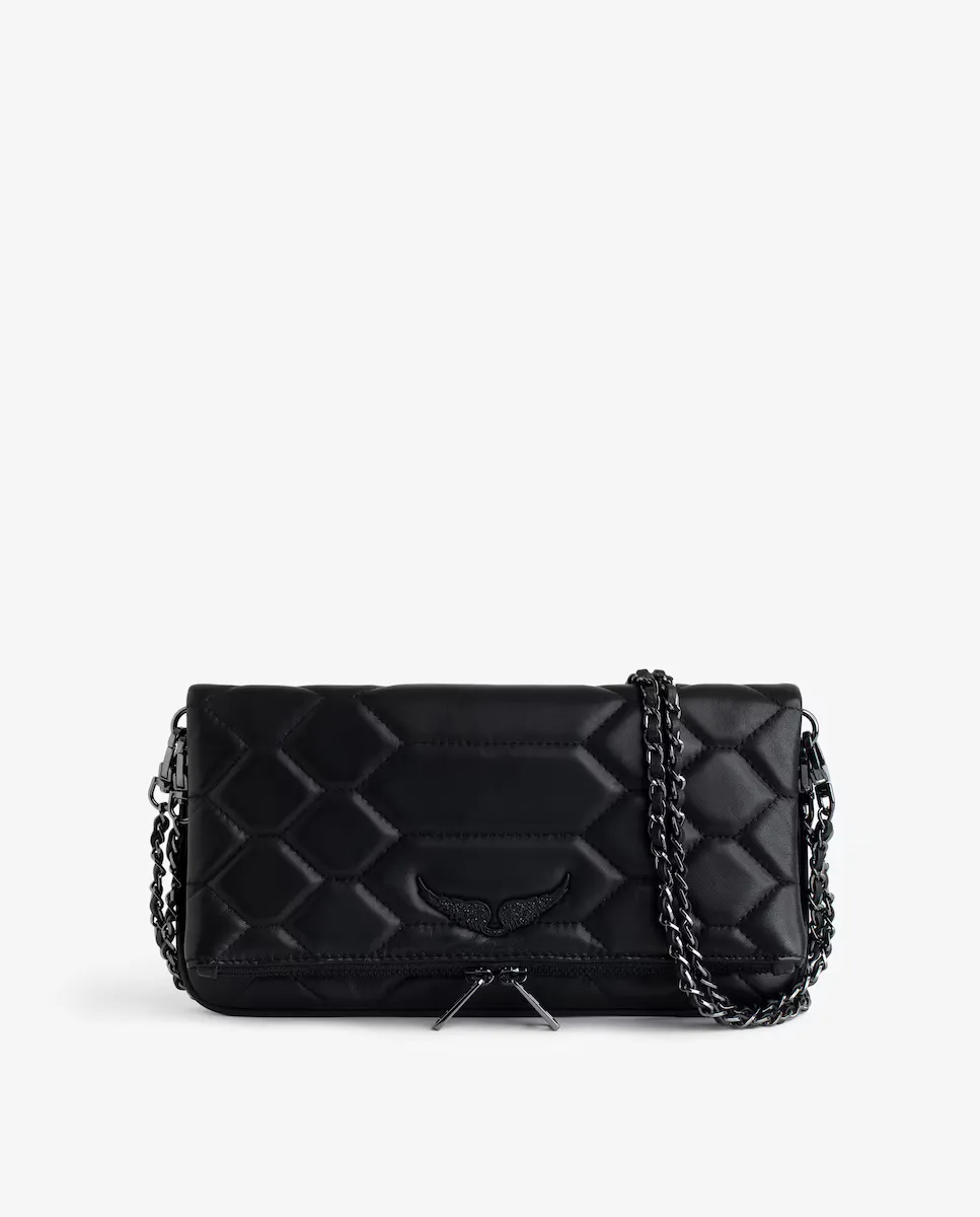 

Стеганая сумочка Rock Черный клатч Zadig & Voltaire, черный