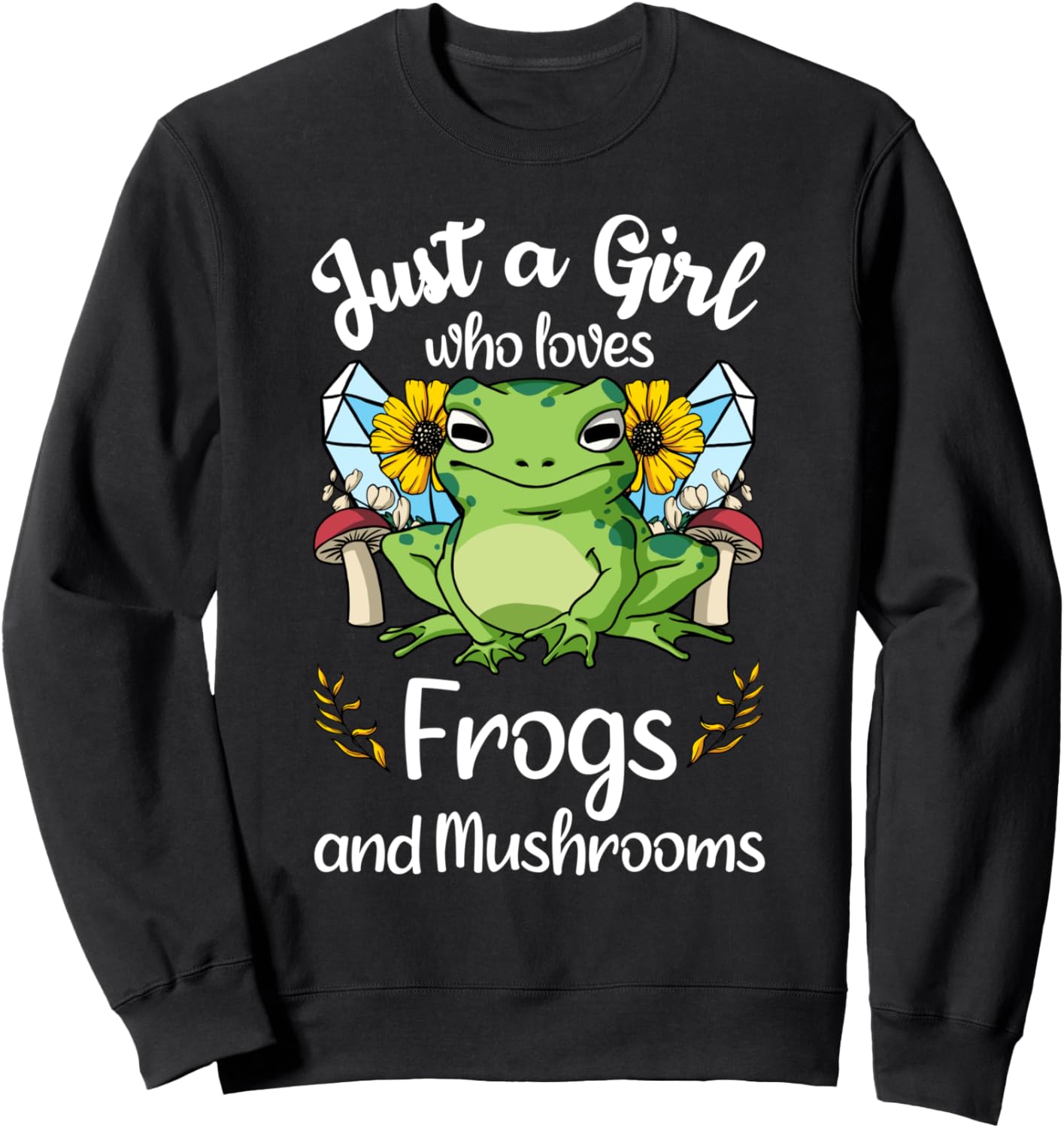 

Толстовка CottageCore Aesthetic Frog Mushroom-Loving Girl Cottagecore Aesthetic Wall Alt Indie Goblincore., черный