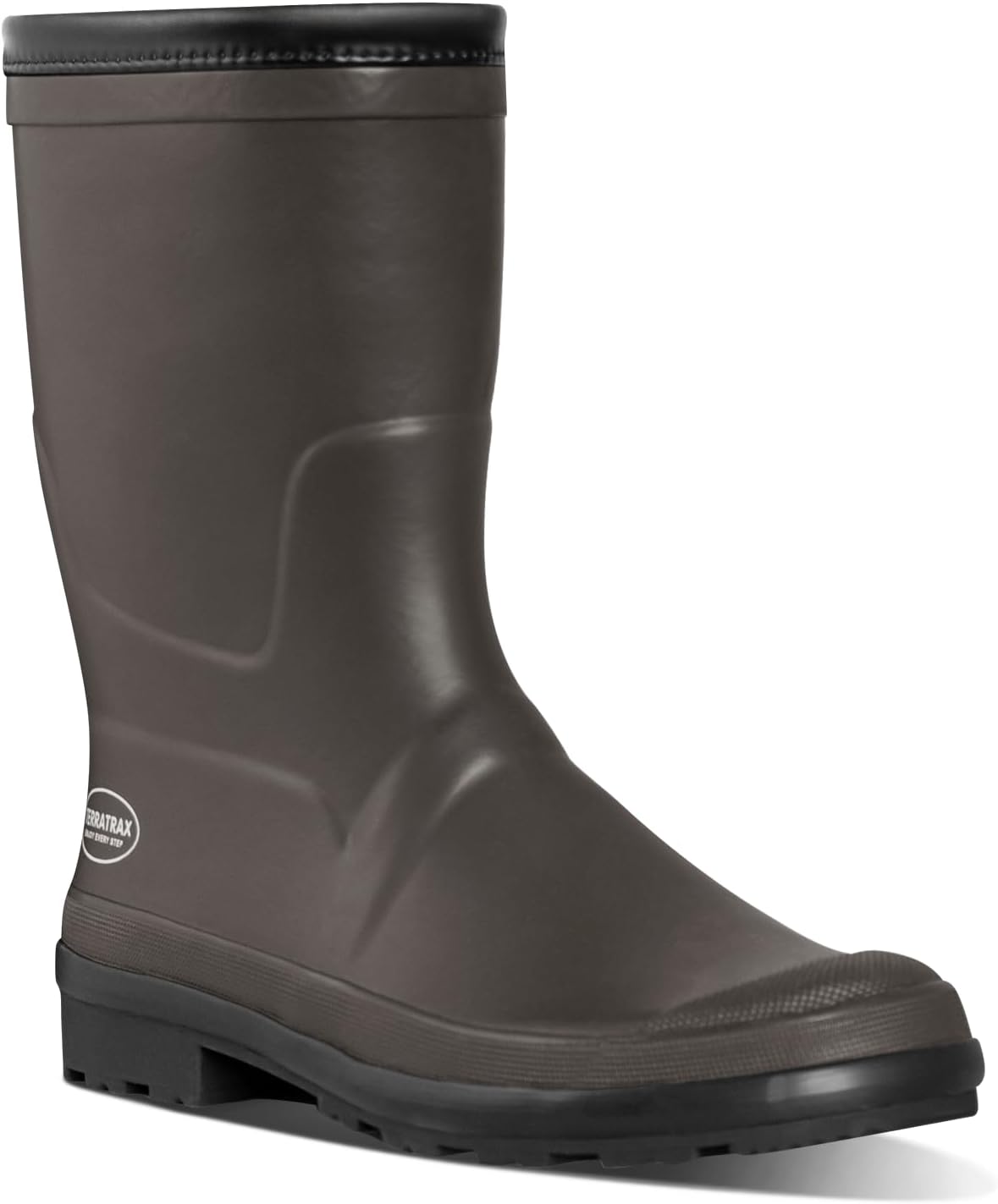 

Мужские водонепроницаемые резиновые сапоги TerraTrax до середины голени, с широкой голенью и противоскользящей подошвой, унисекс, для сада, фермы, рыбалки, на любую погоду, темно-коричневый