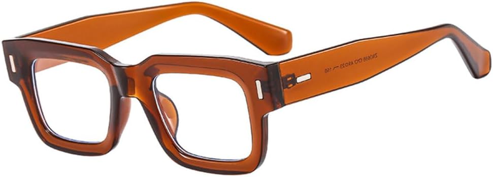 

Популярные модные квадратные солнцезащитные очки для женщин в стиле ретро с прозрачными линзами цвета океана, мужские солнцезащитные очки с защитой от УФ-излучения UV400 и заклепками generic, Tea Clear