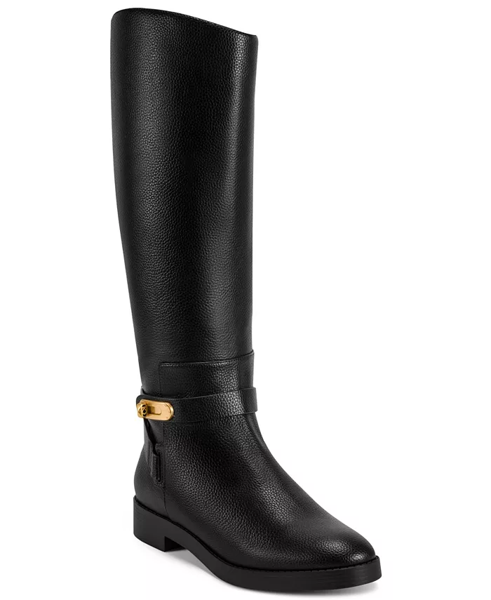Женские сапоги для верховой езды на квадратном каблуке Donna Karan New York, черный