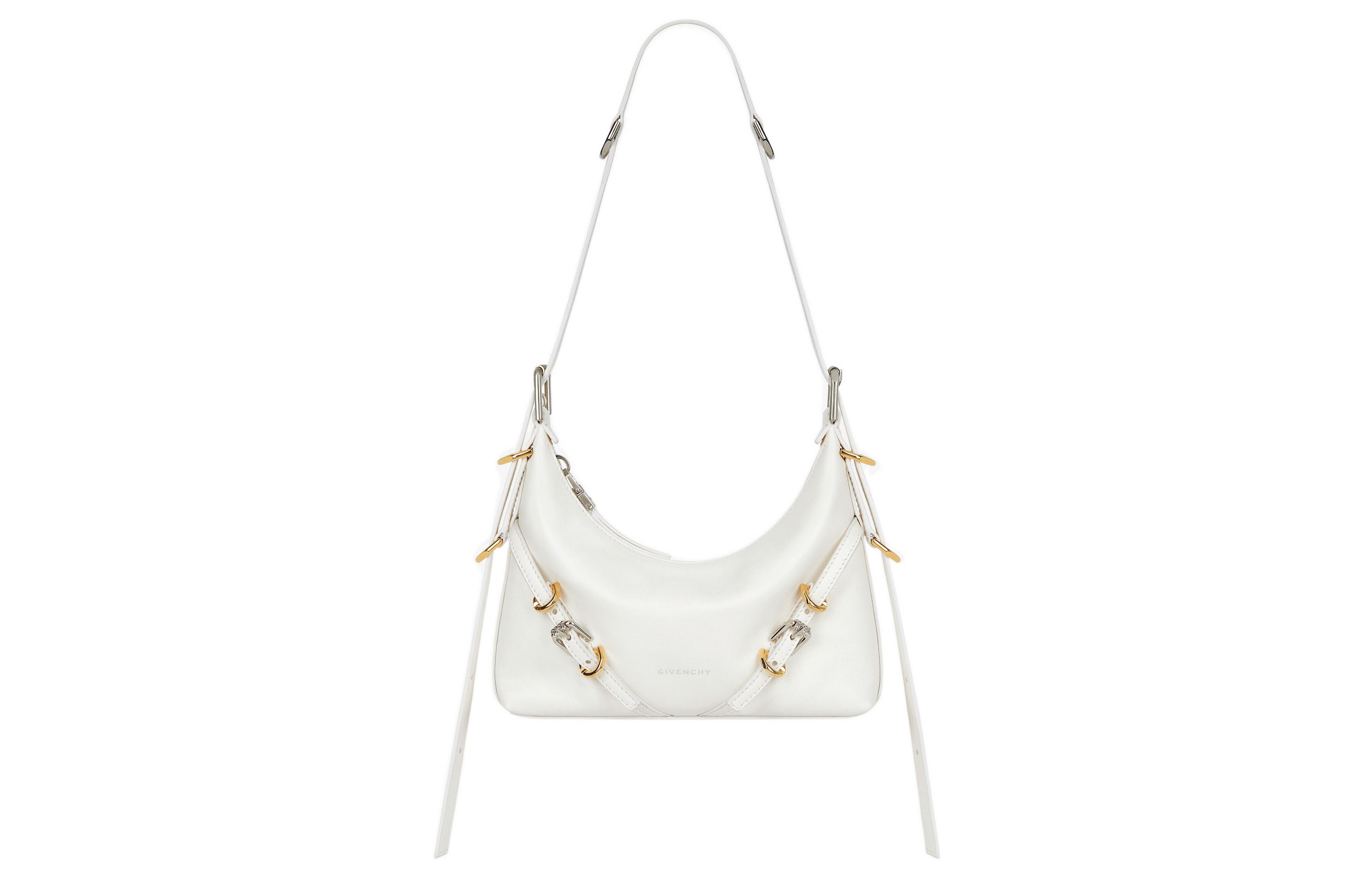 

Givenchy Сумка кроссбоди Voyou Embossed Cow Leather, женская наплечная сумка Ivory White