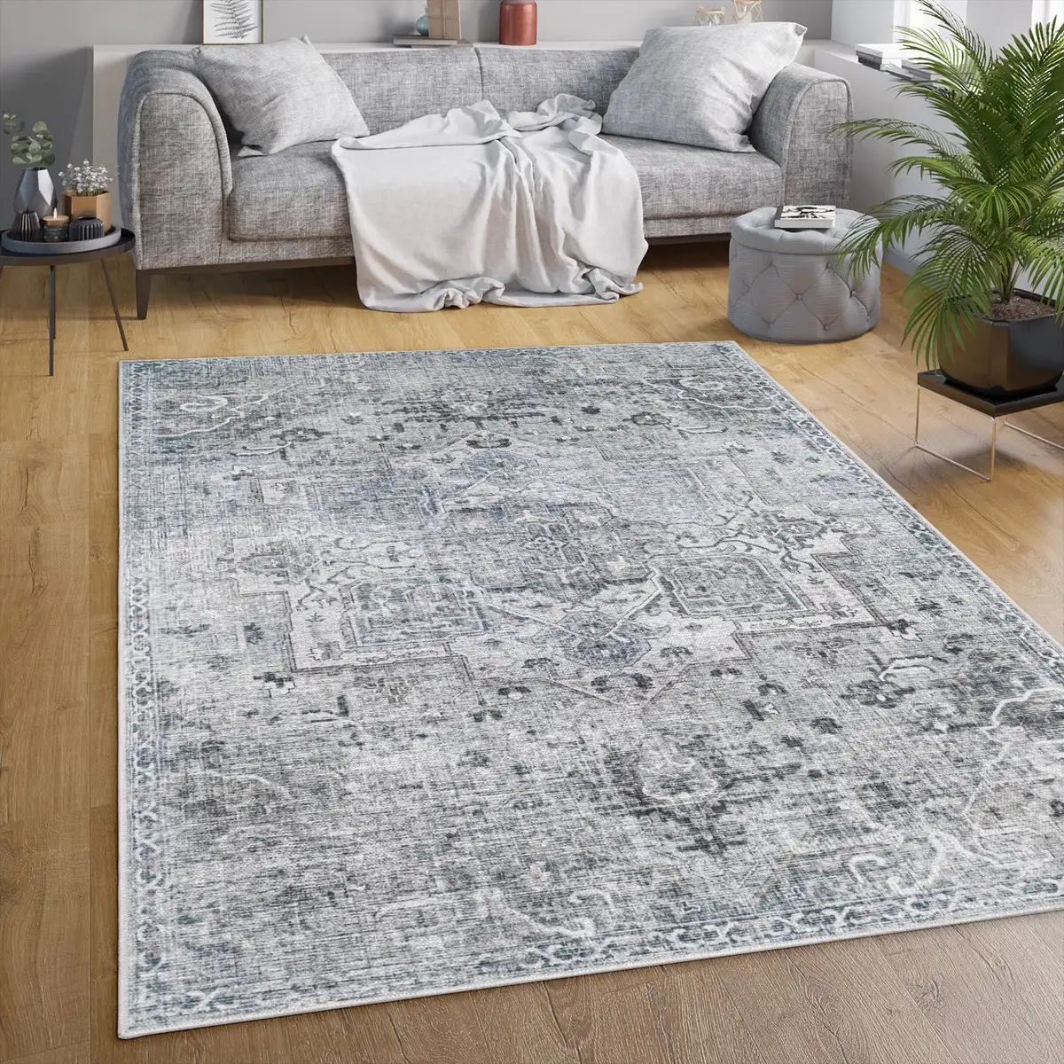 

Ковер Paco Home "Lyon 332", прямоугольный, короткий ворс, восточный стиль, винтажный дизайн, можно стирать 160х220 см, серый
