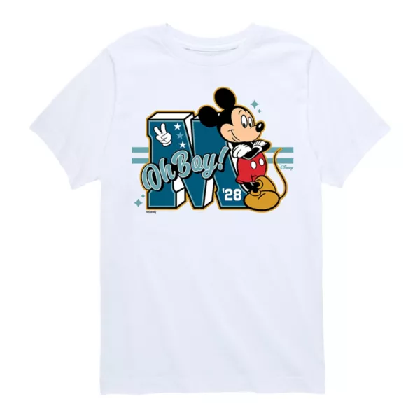 

Футболка с рисунком Микки Мауса для мальчиков 8-20 лет Disney, белый
