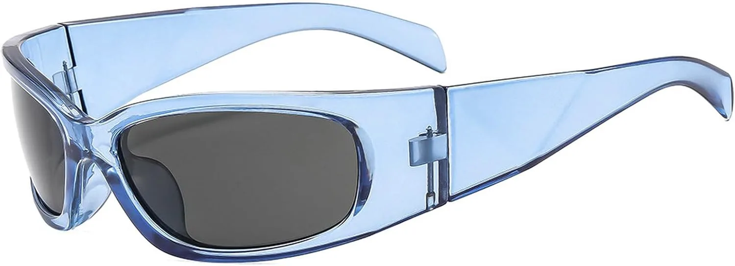 

Женские солнцезащитные очки квадратной формы с обтекаемой формой, спортивные очки с защитой от УФ-излучения для мужчин, для вождения/бега, N47 mincl, Blue