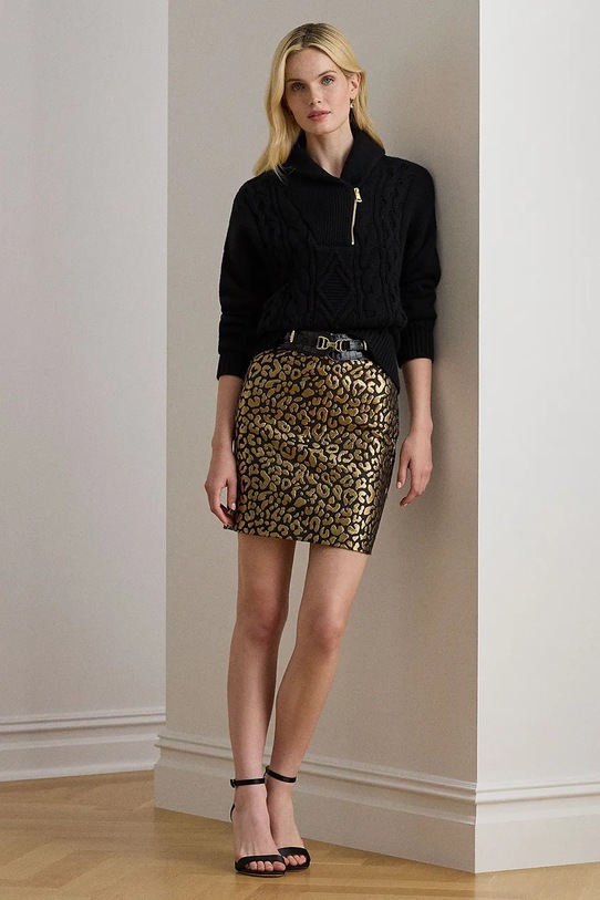 

Хлопковая юбка Lauren Ralph Lauren, черный