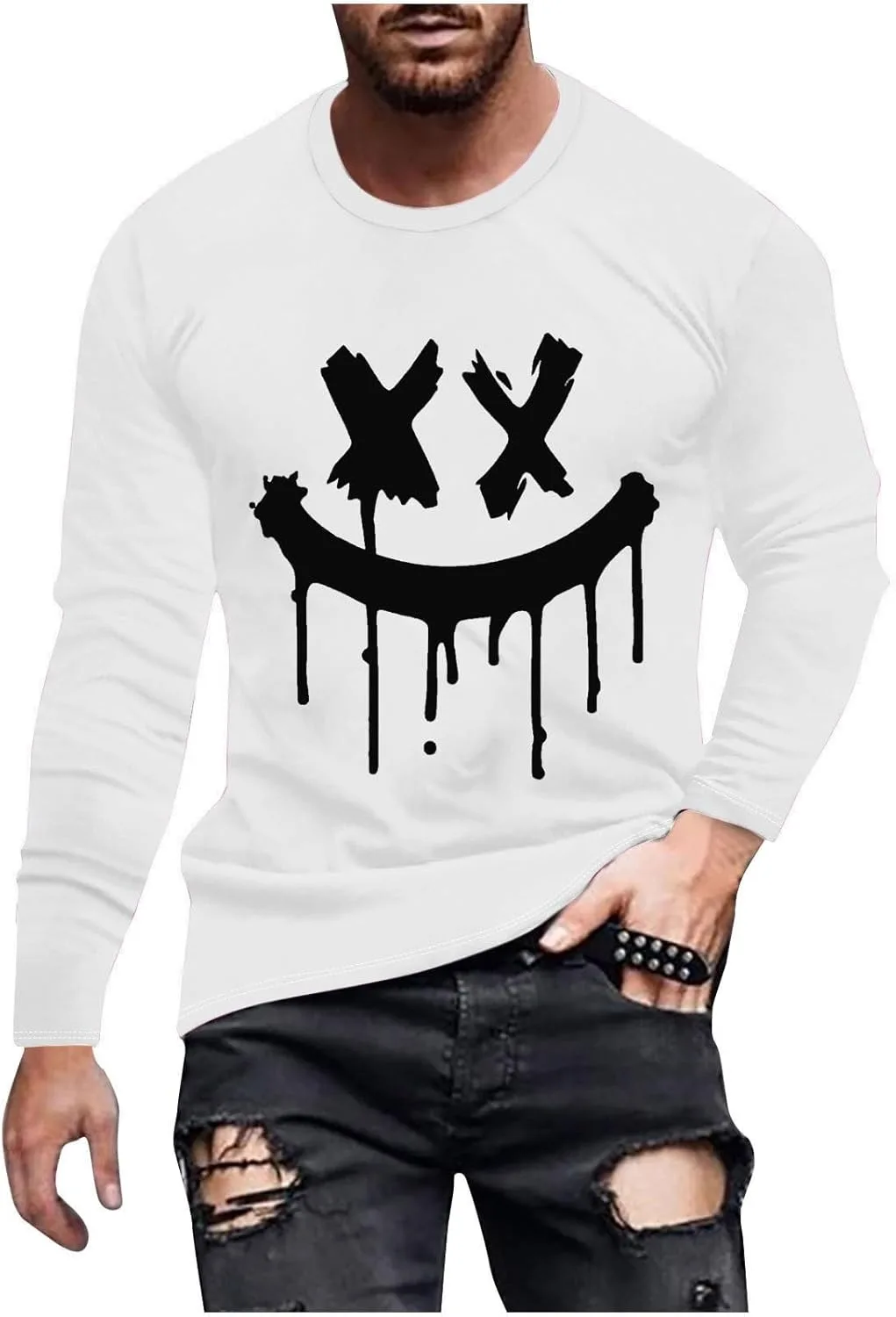 

Мужская футболка с принтом X-Eyed Skull, длинный рукав Uillui