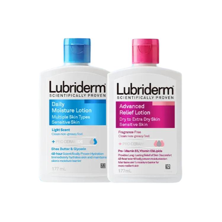 

Набор увлажняющего и питательного лосьона для тела hydrating and moisturizing 473мл+177мл*2 Lubriderm, two-piece set: синий daily hydrating moisturizing lotion 177ml+розовый daily hydrating moisturizing lotion 177ml