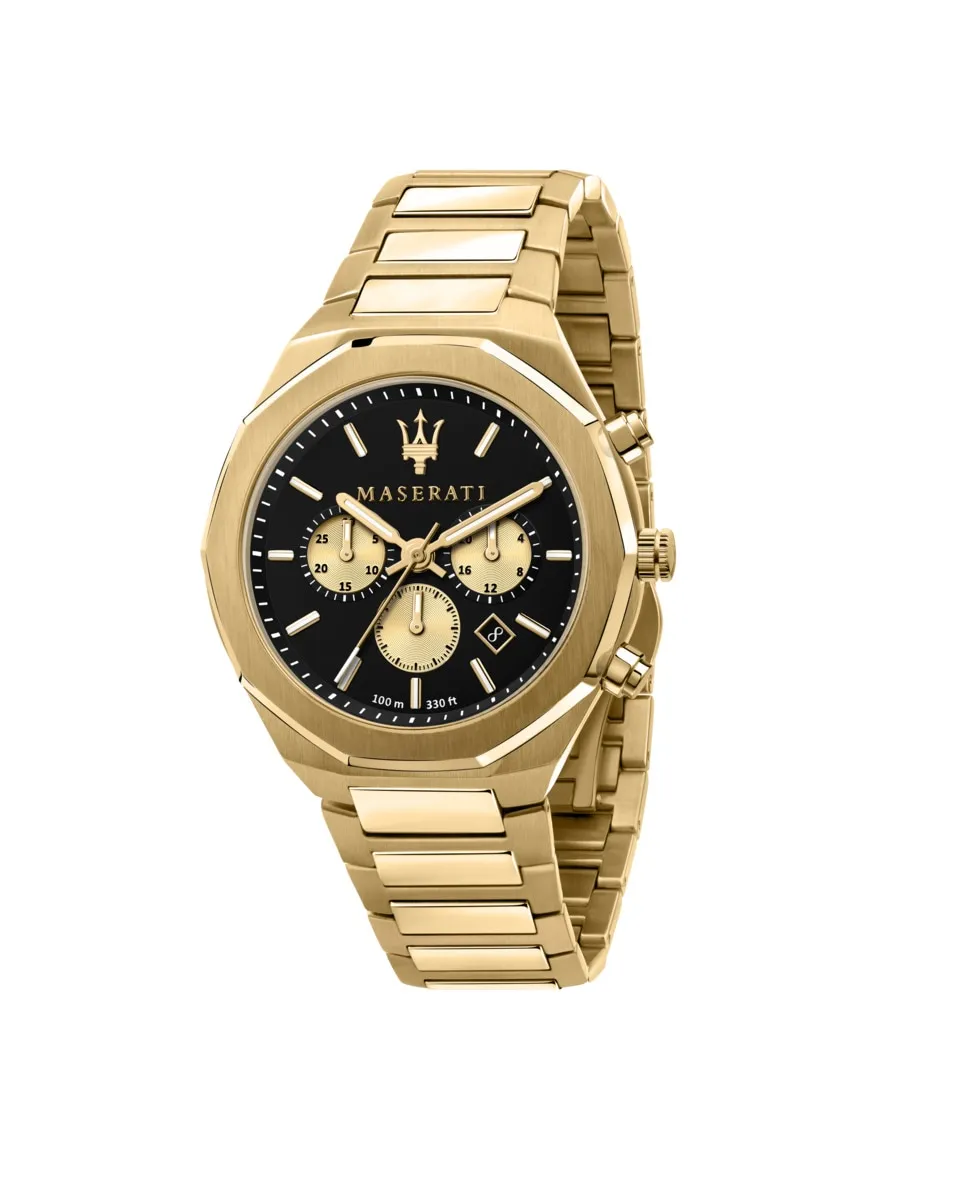 

Мужские часы Stile R8873642001 из стали с золотым ремешком Maserati, золото