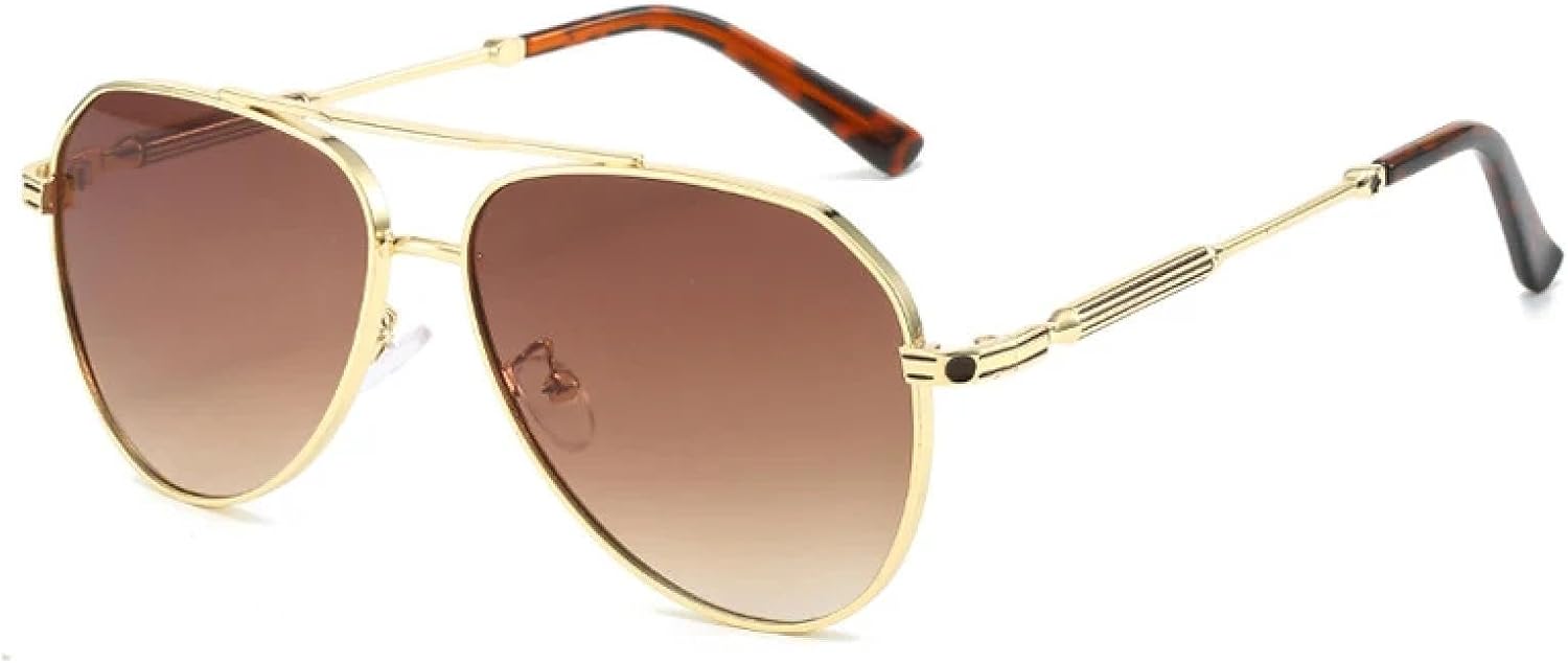 

Модные круглые солнцезащитные очки для женщин и мужчин в стиле ретро, ​​женские очки для активного отдыха и вождения, защита от УФ-излучения UV400 TKKTLLT, Gold Gradient Tea