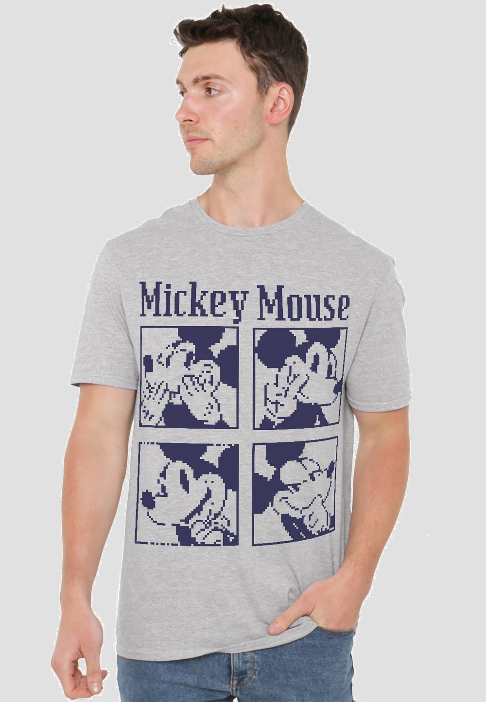 

Футболка с принтом MICKEY MOUSE/PIXELATED Disney, серый