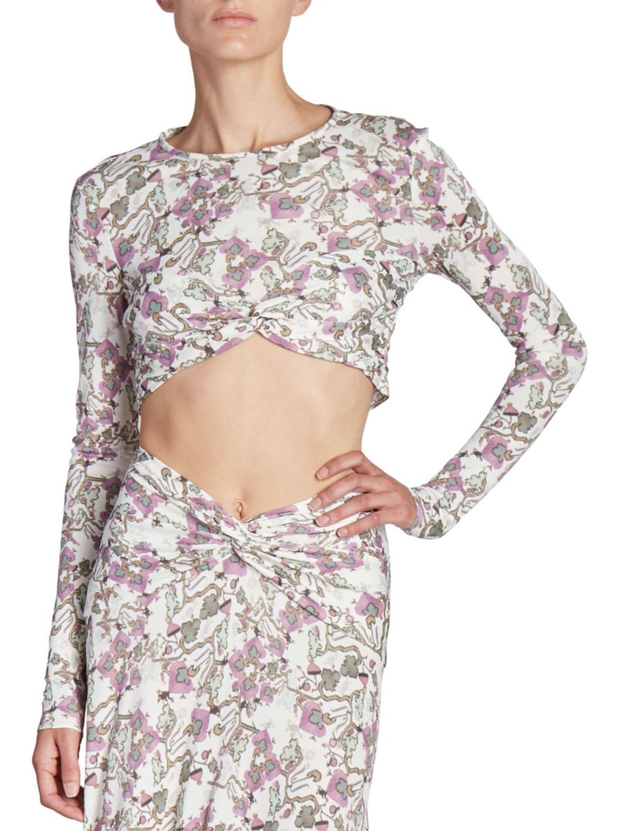 

Укороченный топ Jinea Printed Twist Isabel Marant, белый