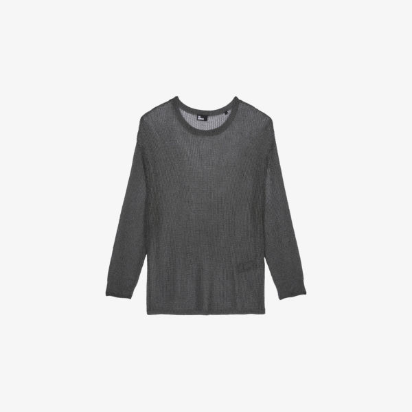 

Свитер свободного кроя с круглым вырезом и металлизированной пряжей The Kooples, серый
