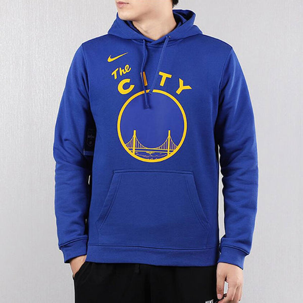 Толстовка nba drawstring fleece lined golden state warriors blue Nike, синий — фото 3