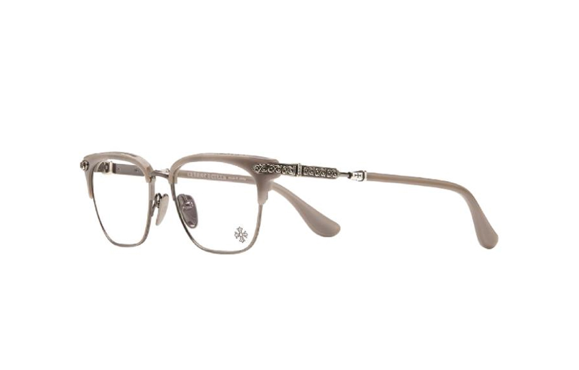 

Оправа для очков с пластиной и металлом Browline, унисекс, дымчато-серая Chrome Hearts