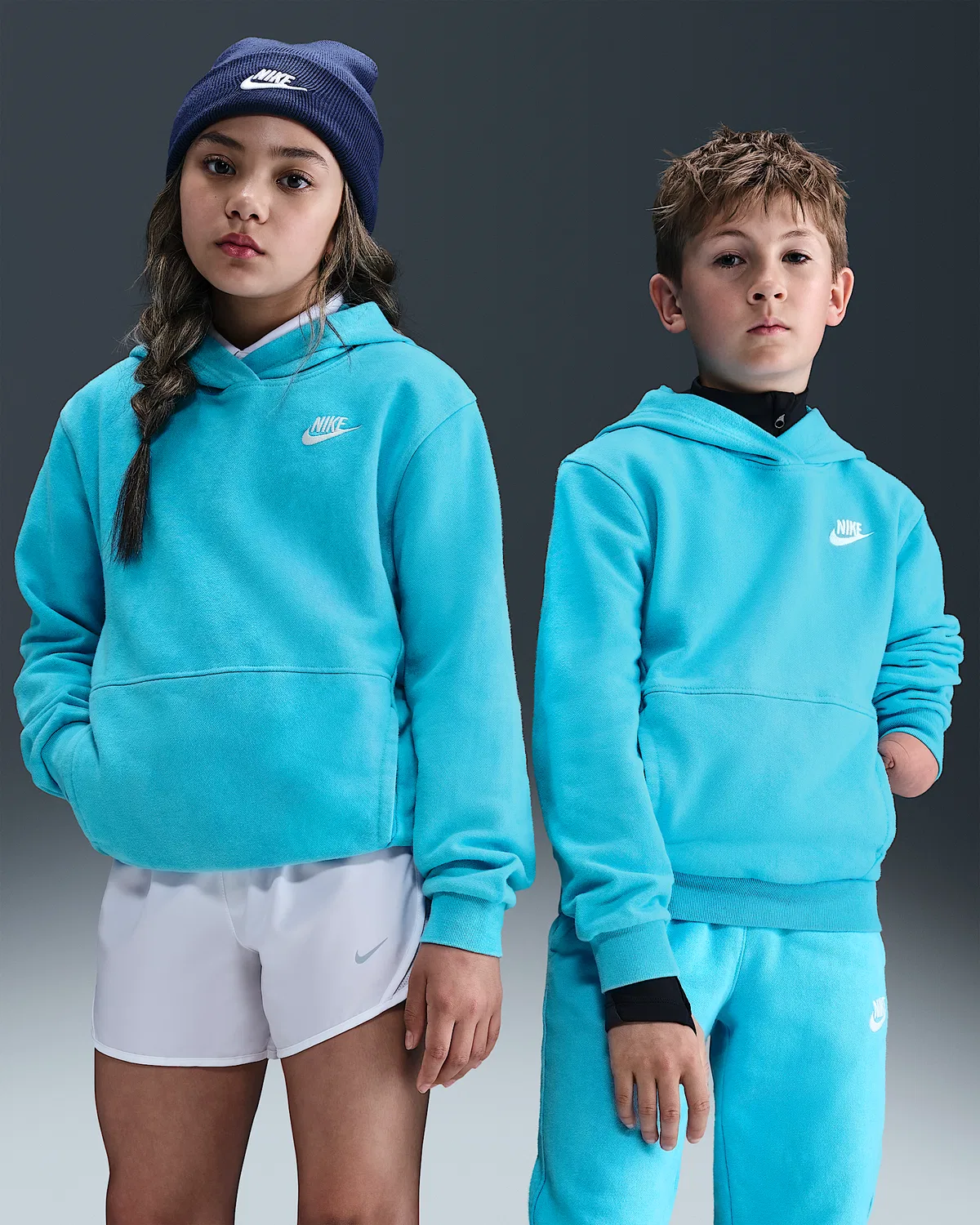 Детская толстовка Nike Sportswear, Baltic Blue/White