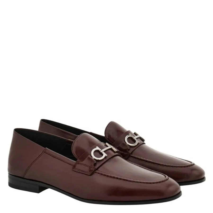 Лоферы Ferragamo Gancini с гибридным орнаментом, красный — фото 2