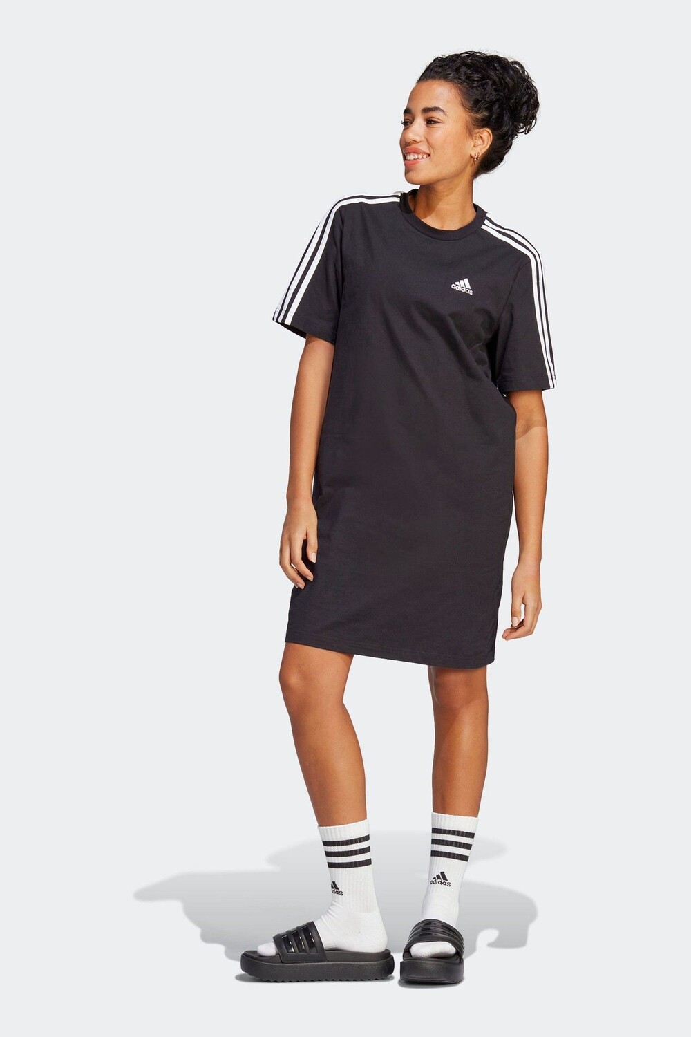 

Спортивная одежда Essentials в стиле бойфренда с 3 одинарными полосками adidas, черный