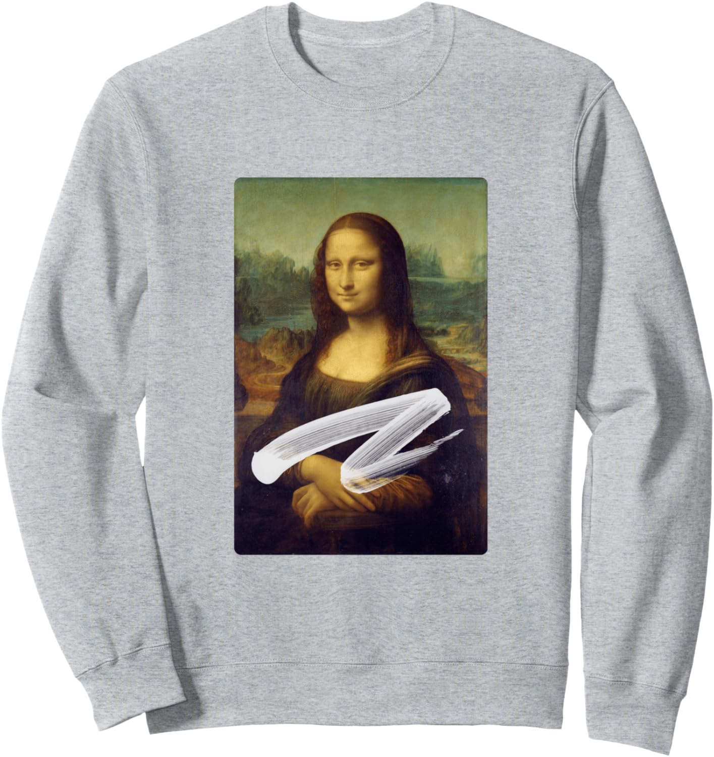 

Толстовка с изображением торта и Моны Лизы Caked Mona Lisa, серый