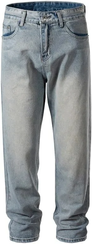 

JSEIAJB High Street Hip Hop потертые прямые брюки Dad Jeans унисекс NSUQOA