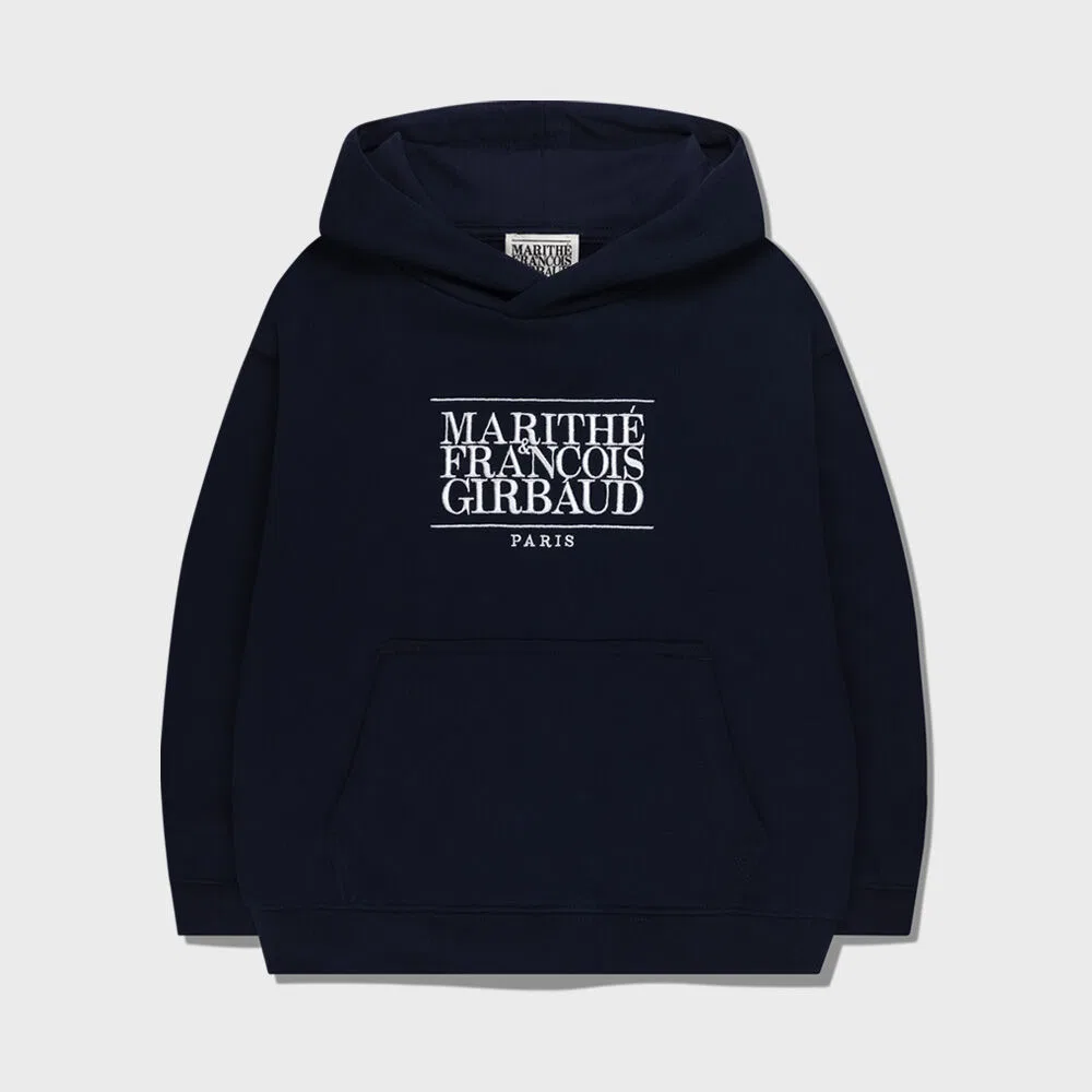 Детская худи с классическим логотипом Kids Classic Logo, тёмно-синяя, от Marithé Kids — фото 2