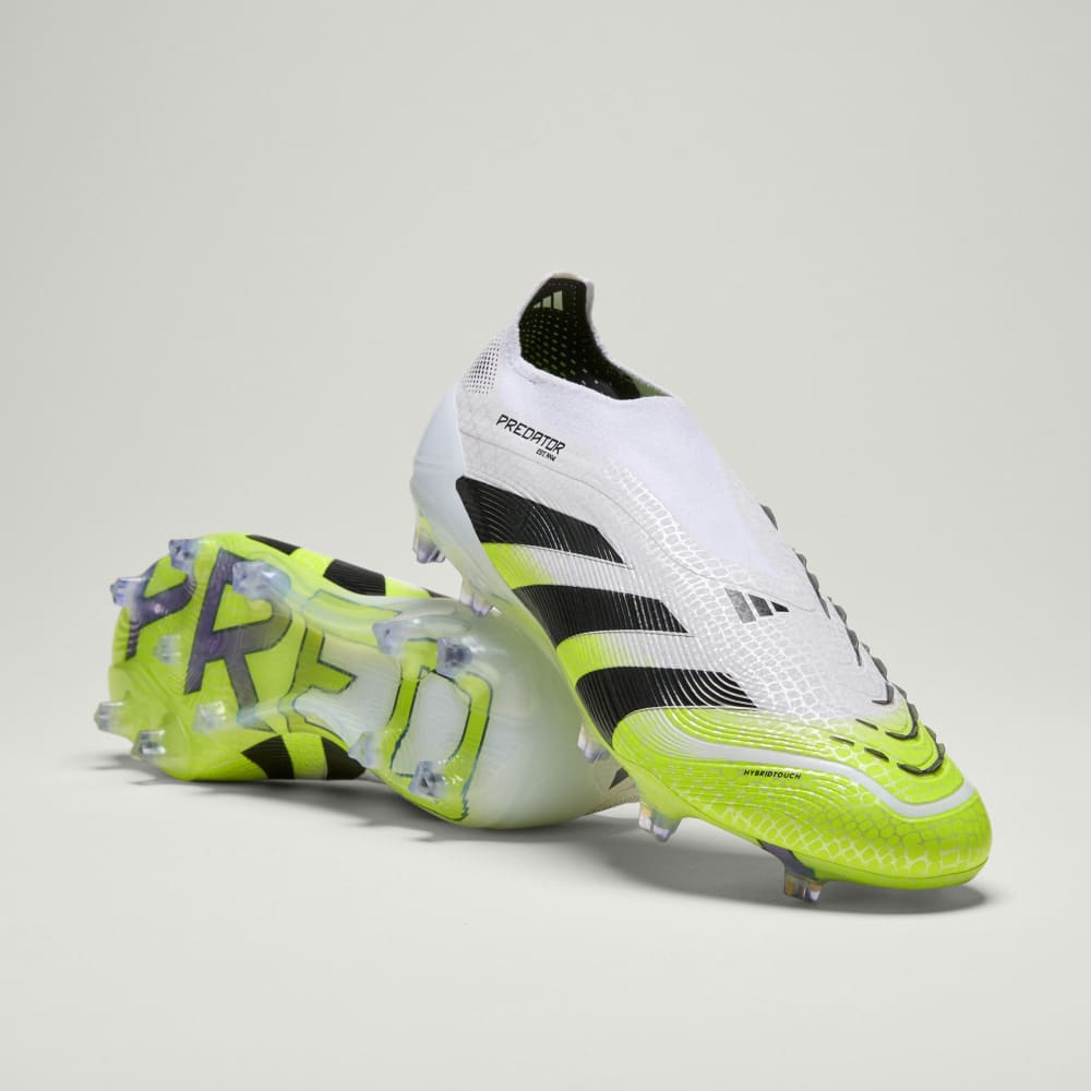 

Бутсы Adidas Predator Elite Laceless Firm Ground Cleats, цвет Cloud White/Core Black/Lucid Lemon