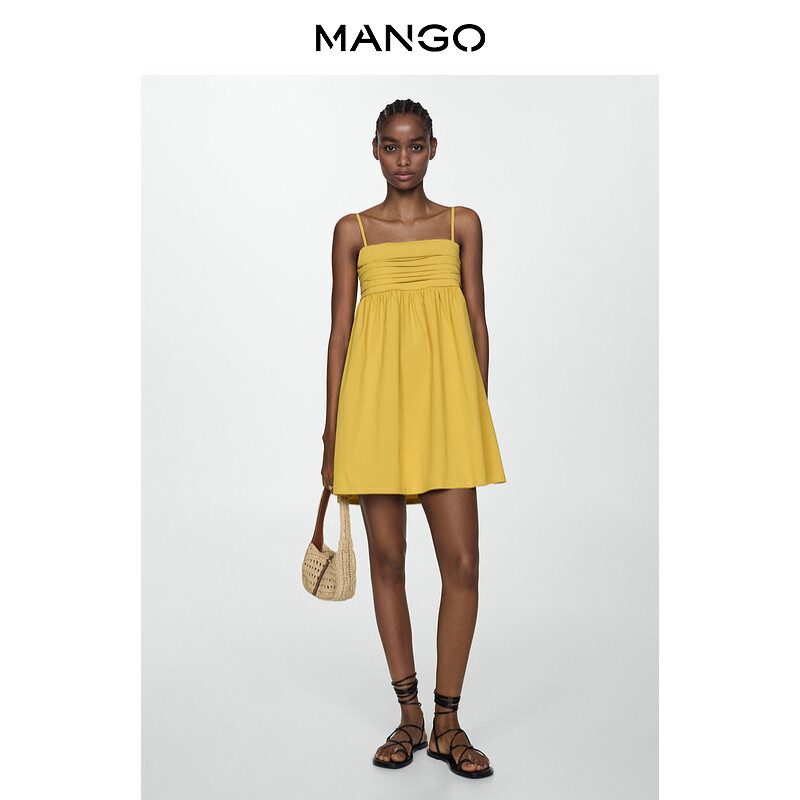 

Женское платье Mango плиссированная, желтый