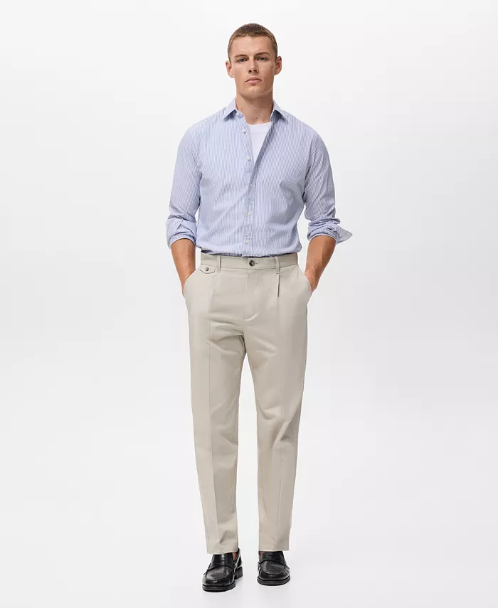 

Мужская хлопковая рубашка Kodak в полоску Mango, синий