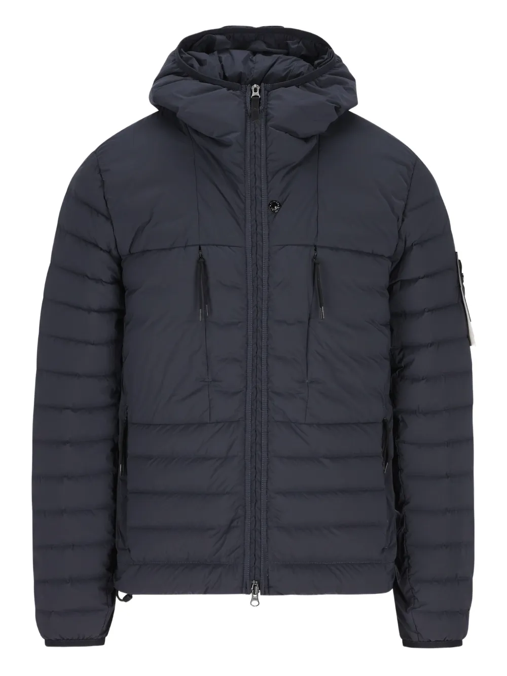 

Бесшовная пуховая куртка с капюшоном Stone Island, черный