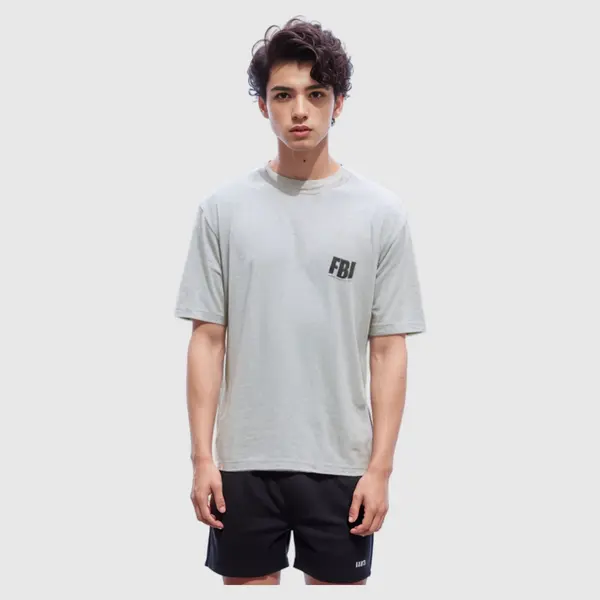 Футболка fbi oversized t-shirt 'heather grey black' Balenciaga, серый — фото 3