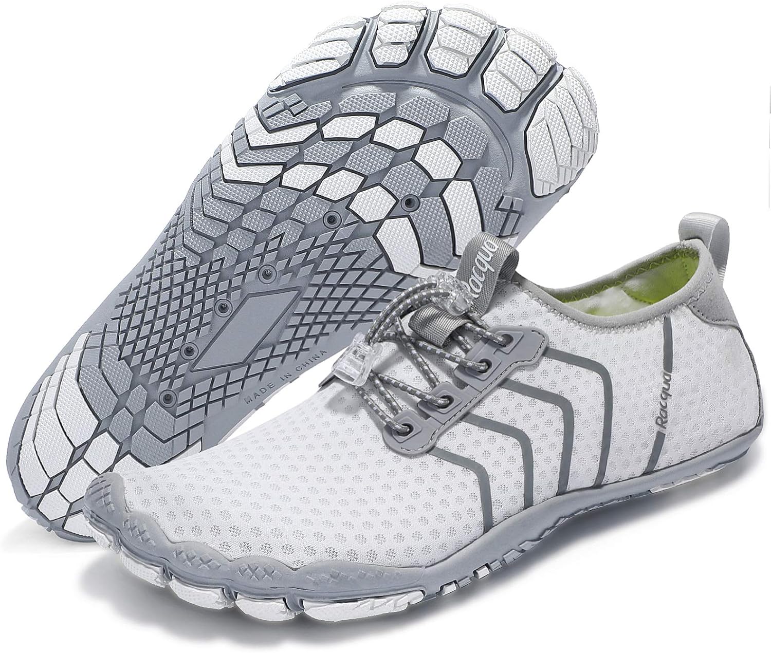 

Водные тапочки Racqua, быстро сохнущие, для босых ног, для пляжа, акваспорта, плавания, серфинга, бассейна, походов, дайвинга, прогулок для мужчин и женщин, белый