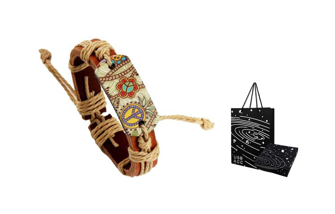 

Браслеты из коровьей кожи с хлопково-льняной смесью unisex US8ACC