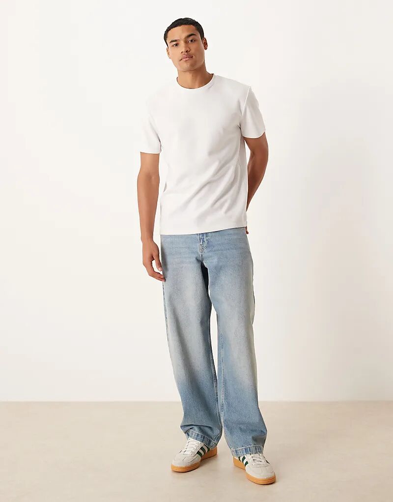 

ASOS DESIGN Свободные прямые джинсы грязного цвета средней стирки